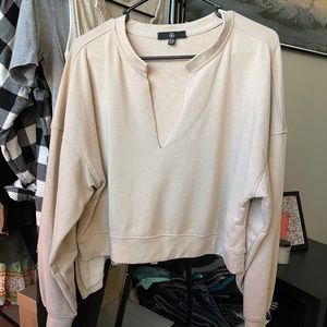 Missguided V Neck Cropped Sweatshirt